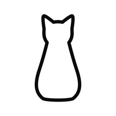 Cat sits linear vector icon