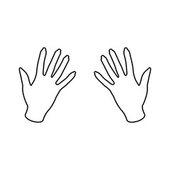 Female hands with nails linear vector icon