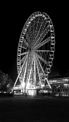 Brisbane ferris wheel is located on Southbank Parklands in Brisbane. Black & White