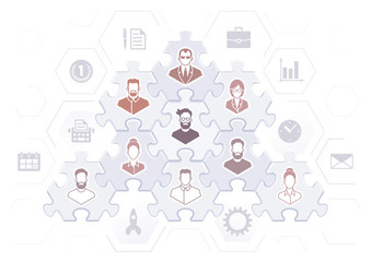 Business Hierarchy. Illustration on the subject of "Work Team".