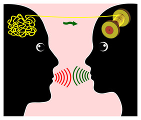 Talk Therapy. Person having conversation with therapist getting his personal problems sorted out