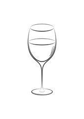 Iconic illustration of a sparkling clear wine or juice glass