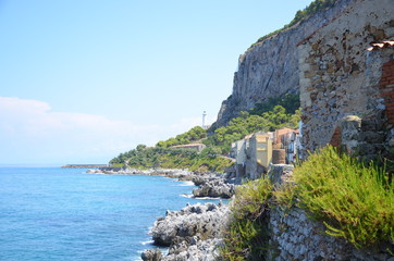 Fototapeta na wymiar Panorama of the town Cefalu, Sicily, Italy 