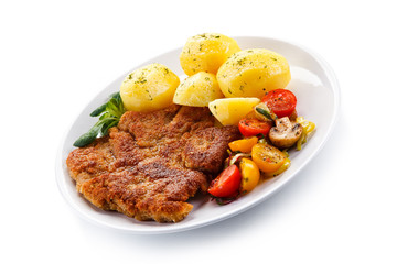 Fried pork chop with potatoes
