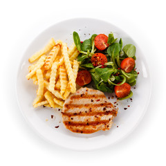 Grilled steak with french fries