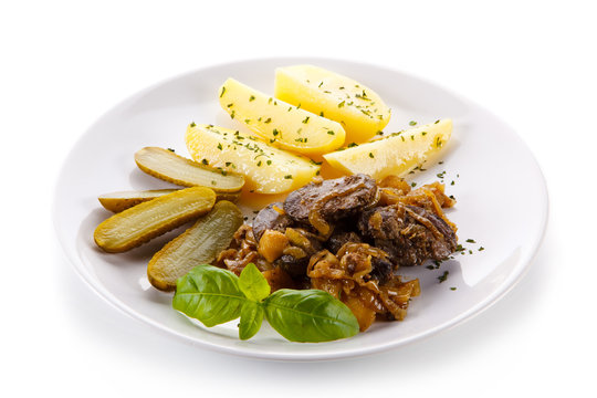 Roast meat with potatoes