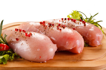 Fresh raw chicken fillets