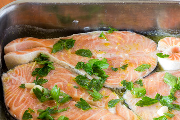 Cook the salmon in the oven