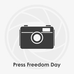 World Press Freedom Day vector logo. Camera icon.