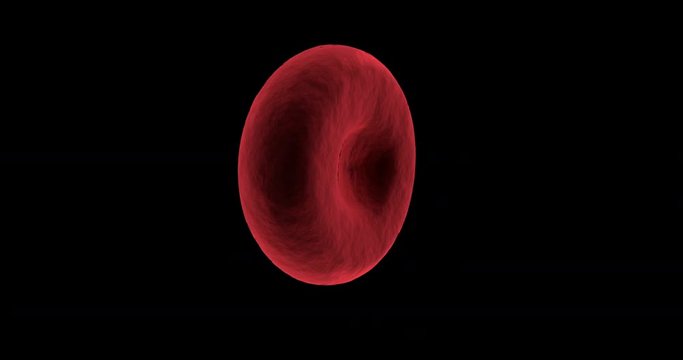 Digitally generated red blood cell against black background
