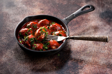 Meatballs in a pan
