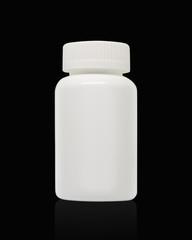 Blank medicine bottle isolated on white background