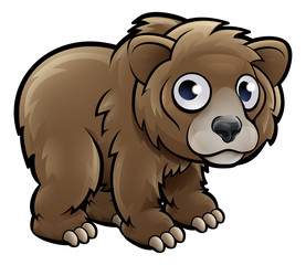 Bear Grizzly Animals Cartoon Character