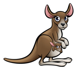 Kangaroo Animals Cartoon Character