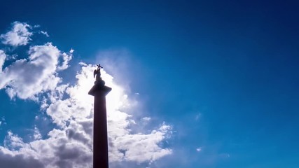 sky  blue cloud sun Saint Petersburg Palace square Alexander Column 
