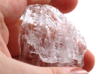 crystal in the human hand
