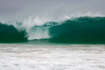 Aluminium Prints Water Giant wave hits the shore