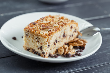 cake on old wooden background