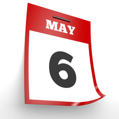 May 6. Calendar on white background.