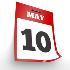 May 10. Calendar on white background.