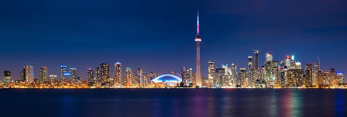 Crédence de cuisine en verre imprimé Toronto Nuit de paysage urbain de Toronto
