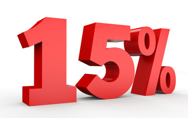 Fifteen percent off. Discount 15 %.