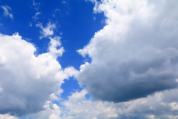 Naklejka na ściany i meble blue sky with big cloud and raincloud, art of nature beautiful and copy space for add text