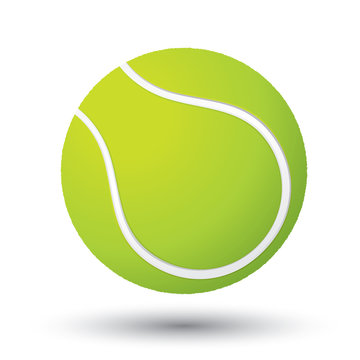 Vector tennis ball isolated on white background.