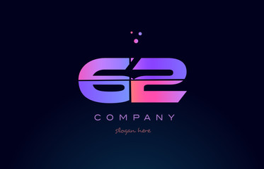 62 sixty two pink magenta purple number digit numeral logo icon vector