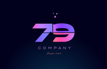 79 seventy nine pink magenta purple number digit numeral logo icon vector