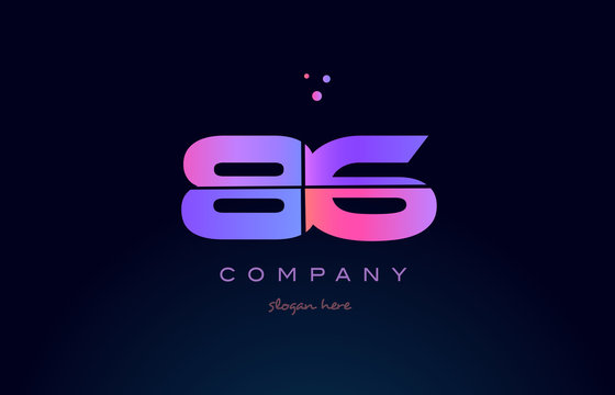 86 eighty six pink magenta purple number digit numeral logo icon vector