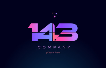 143 pink magenta purple number digit numeral logo icon vector