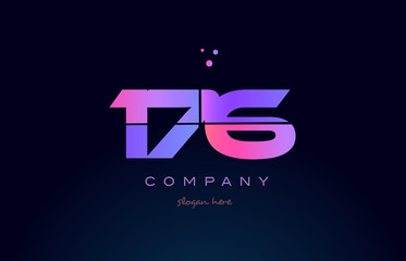 176 pink magenta purple number digit numeral logo icon vector