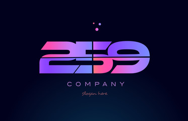 259 pink magenta purple number digit numeral logo icon vector