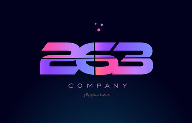 263 pink magenta purple number digit numeral logo icon vector