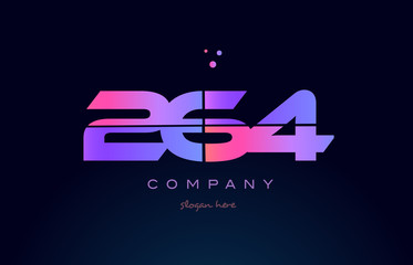 264 pink magenta purple number digit numeral logo icon vector