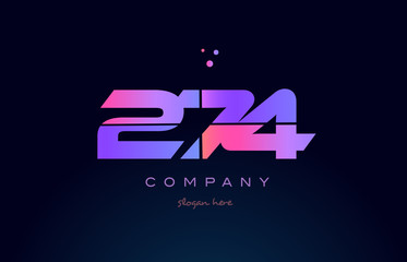 274 pink magenta purple number digit numeral logo icon vector