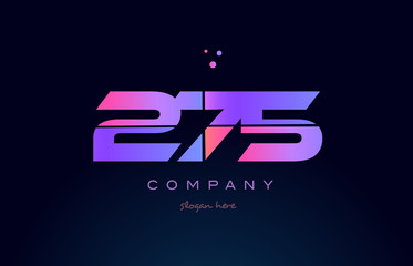 275 pink magenta purple number digit numeral logo icon vector
