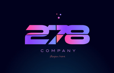278 pink magenta purple number digit numeral logo icon vector