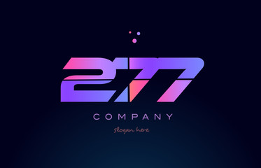 277 pink magenta purple number digit numeral logo icon vector