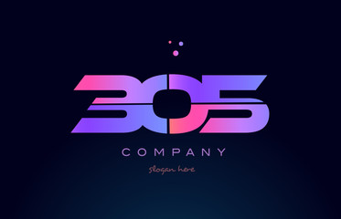 305 pink magenta purple number digit numeral logo icon vector