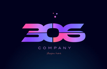 306 pink magenta purple number digit numeral logo icon vector