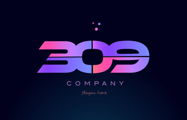 309 pink magenta purple number digit numeral logo icon vector