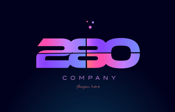 280 pink magenta purple number digit numeral logo icon vector