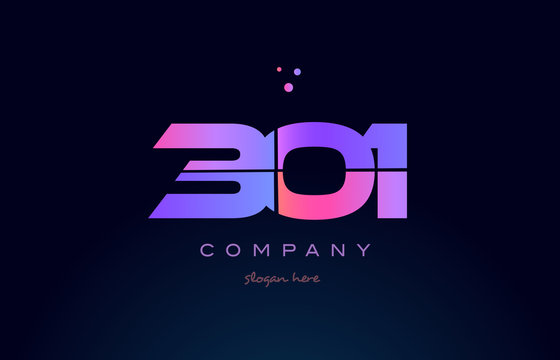 301 pink magenta purple number digit numeral logo icon vector