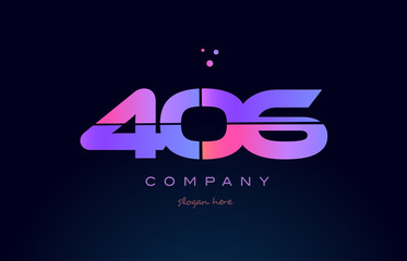 406 pink magenta purple number digit numeral logo icon vector