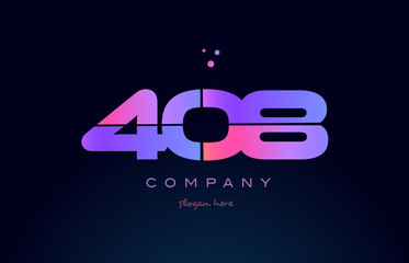 408 pink magenta purple number digit numeral logo icon vector