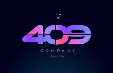 409 pink magenta purple number digit numeral logo icon vector