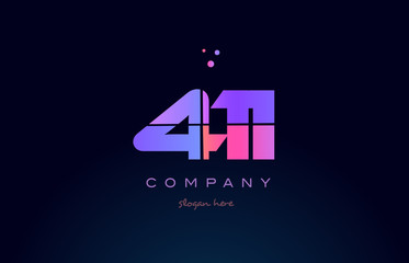 Obraz premium 411 pink magenta purple number digit numeral logo icon vector