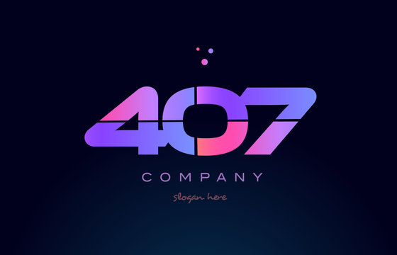 407 pink magenta purple number digit numeral logo icon vector